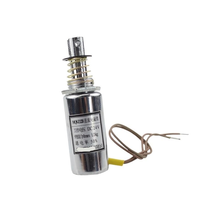 MQ8-Z12B DC 12V 24V 1kg Force Wired Plunger Spring Pull Type Solenoid Electromagnet(12V)