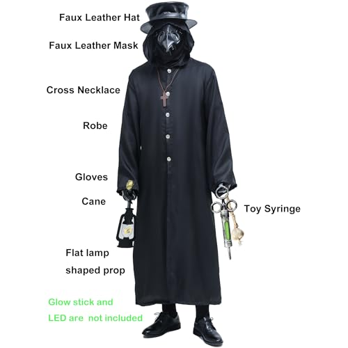 Disfraz Steampunk Completo Doctor de la Peste Negro Talla S miniatura 3