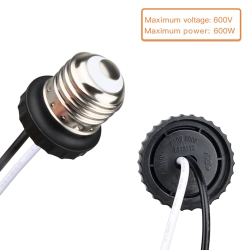 Helunsi E26 Socket Adapter, 6 Pack Light Bulb Socket Pigtail, Screw in Male Light Socket Pigtail, E26 Medium Base Recessed Light Socket Adapter for LED Ceiling Light Downlight Outlet Converter Socket by Helunsi - Image 7