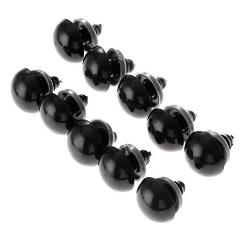 100Pcs Black Plastic Safety Eyes with Washers, Craft Eyes, for Crochet, Puppet, Plush, Stuffed Animals Making, 16mm
