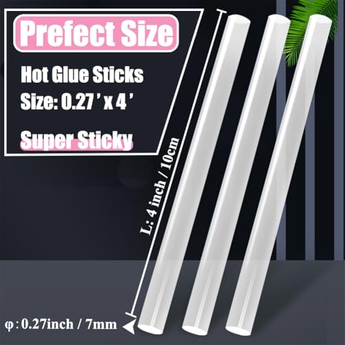 MONVICT paquet de 200 Mini Sticks à colle chaude avec 4" Longue 0.27” Diamètre, Craft Colle chaud Colles toutes les fins Colles de colle chaud pour la plupart des pistolets à colle, Colles claires pour DIY, Arts & Artisanat 4" Longue 0.27” Diamètre , Pâtes de colle fondues chaudes artisanales , Tous les purp