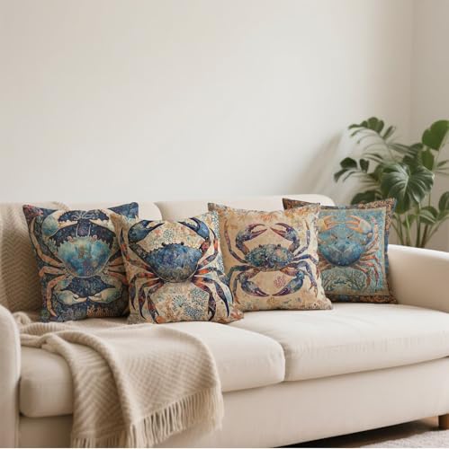 Housse coussin 45x45 bleu grand coussin extérieur imperméable balcon - 5