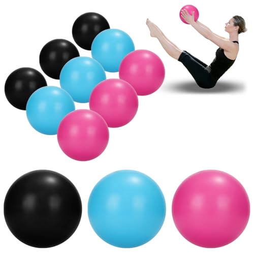 com-four® 12x Pelota de Pilates pequeña Antideslizante - Pelota de Fitness para el hogar y para Llevar - Pelota de Ejercicio para Yoga y Pilates - Pelota de Equilibrio (12 Piezas de Pelota)