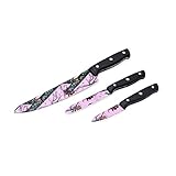 Mossy Oak 3-Piece All-Purpose Chef Knife Set, Break Up Infinity Pink