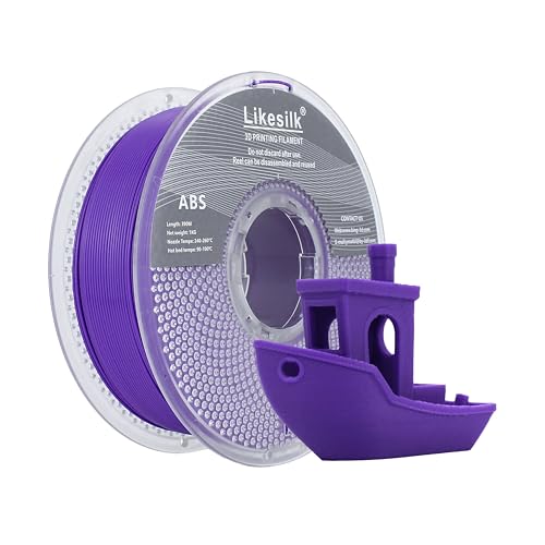 Image of 3D Printer Filament 1.75mm, Neatly & Strong 1.75mm Filament for 3D Printing, Accuracy + /- 0.02mm 1KG Spool(2.2lbs), ABS Purple 1KG