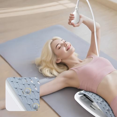 Planche d'étirement du dos avec coussin gonflable et massageur lombaire