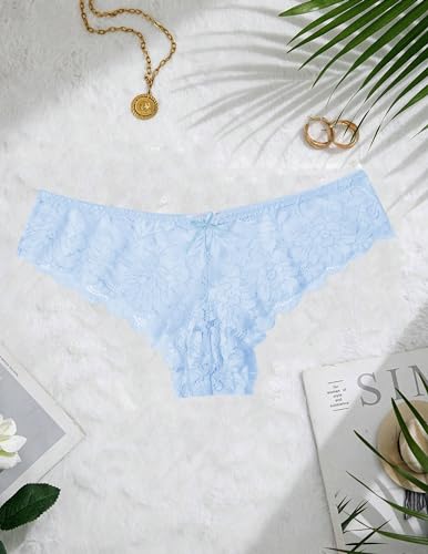 Image of Avidlove Women Floral Lace Panties Sexy Hipster Underwear Cheeky Bikini Panties V-Shape Waistband Tangas