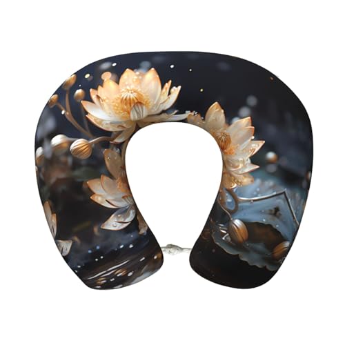 Almohada de viaje espuma viscoelástica U lavable negra miniatura 1
