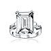 Produktbild Art Déco-Stil 10 Ct Solitär Zirkonia AAA CZ Baguettes 925 Sterling Silber Emerald Cut Erklärung Verlobungsring