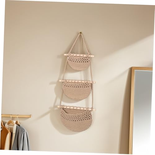 Cesta colgante transpirable de cuerda de algodón para evitar humedad 6