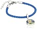 Disney Girls' Silver Plated Brass Tinkerbell Leather Bead Charm Bracelet
