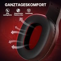 AOC Gaming Headset kabellos für PC, PS5, PS4, Switch, 2,4 GHz Wireless Headset mit Bluetooth 5.4 & Kabel, 7.1 Surround Sound, Noise Cancelling Mikrofon, 239 g leicht, 45 Std. Akku – Ansicht 5