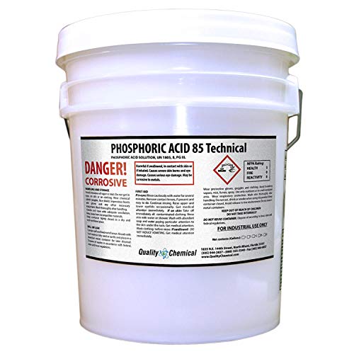 Quality Chemical Phosphoric Acid (Tech Grade) - Rust Remover, Clean Etch Metal - 5 Gallon Pail - 640 oz (Pack of 1)