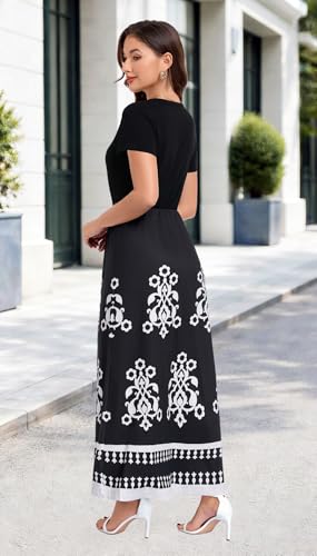 Image of Mommy Jennie Women's Maxi Dresses Short Sleeve Long Casual Summer Sundresses