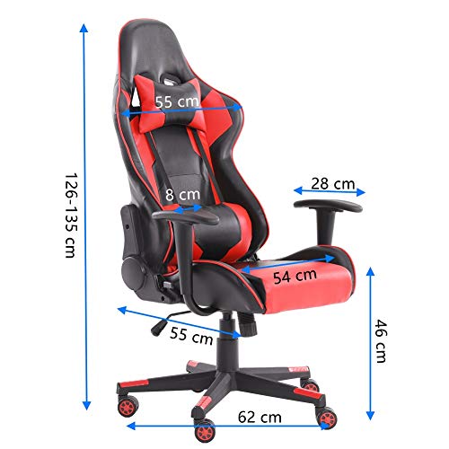 3327-Silla-Gaming-Altura-Ajustable-Silla-Oficina-Silla-giratoria-con-pasamanos-Silla-de-Deporte-NegroRojo