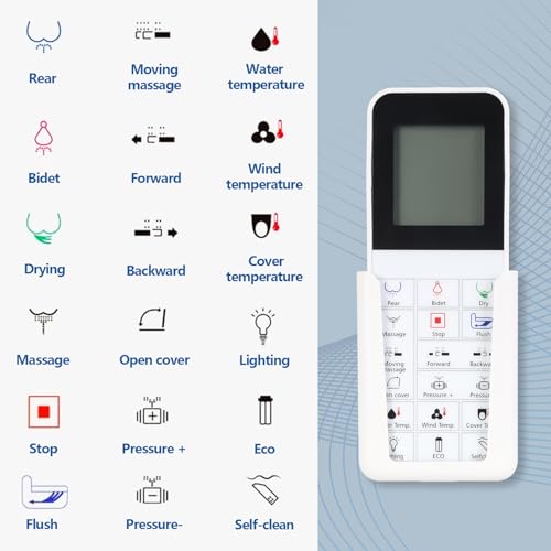 Inodoro inteligente de una pieza con bidé touchless, sensor de pie para descarga automática, asiento calefactado, limpieza dual con boquillas, secador de aire, luz nocturna LED, control remoto, inodoro moderno alargado sin tanque miniatura 5