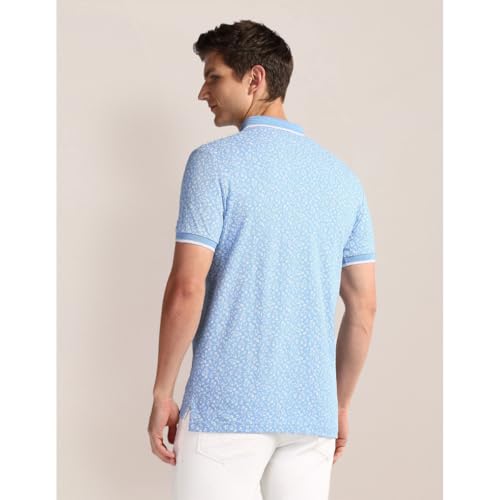 Image of U.S. Polo ASSN. Printed Slim Fit Polo T Shirts for Men - 100% Cotton, Half Sleeves Mens Tshirt