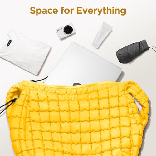Image of Puffer Tote Bag for Women Large Quilted Crossbody Bag Quilted Carryall Bag Soft Puffy Hobo Handbags Puff Purse Shoulder Bag
