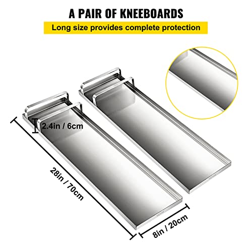 Vevor 28” X 8” Concrete Knee Boards Slider Knee Boards, Kneeler Board Stainless Steel Kneeboards, Concrete Board Slider Tools, Pair Moving Sliders W/ Round Conner, For Cement & Concrete Finishing #TOP2
