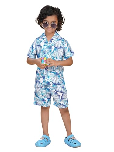 Image of Ninos Dreams Boys Cotton Rayon Coord Set with shorts /Holiday Shirt & Shorts