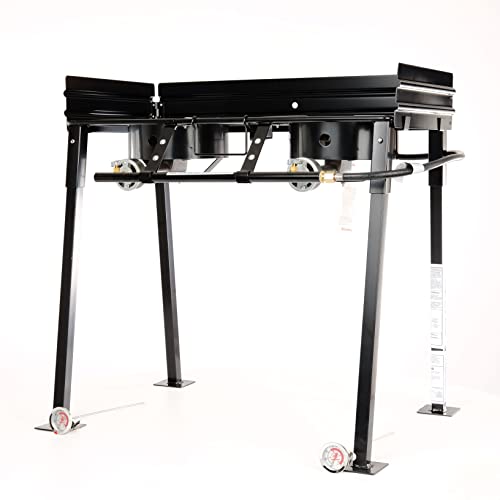King Kooker Model # CS29A Portable Propane Dual Burner Outdoor Camp Stove with Detachable Legs