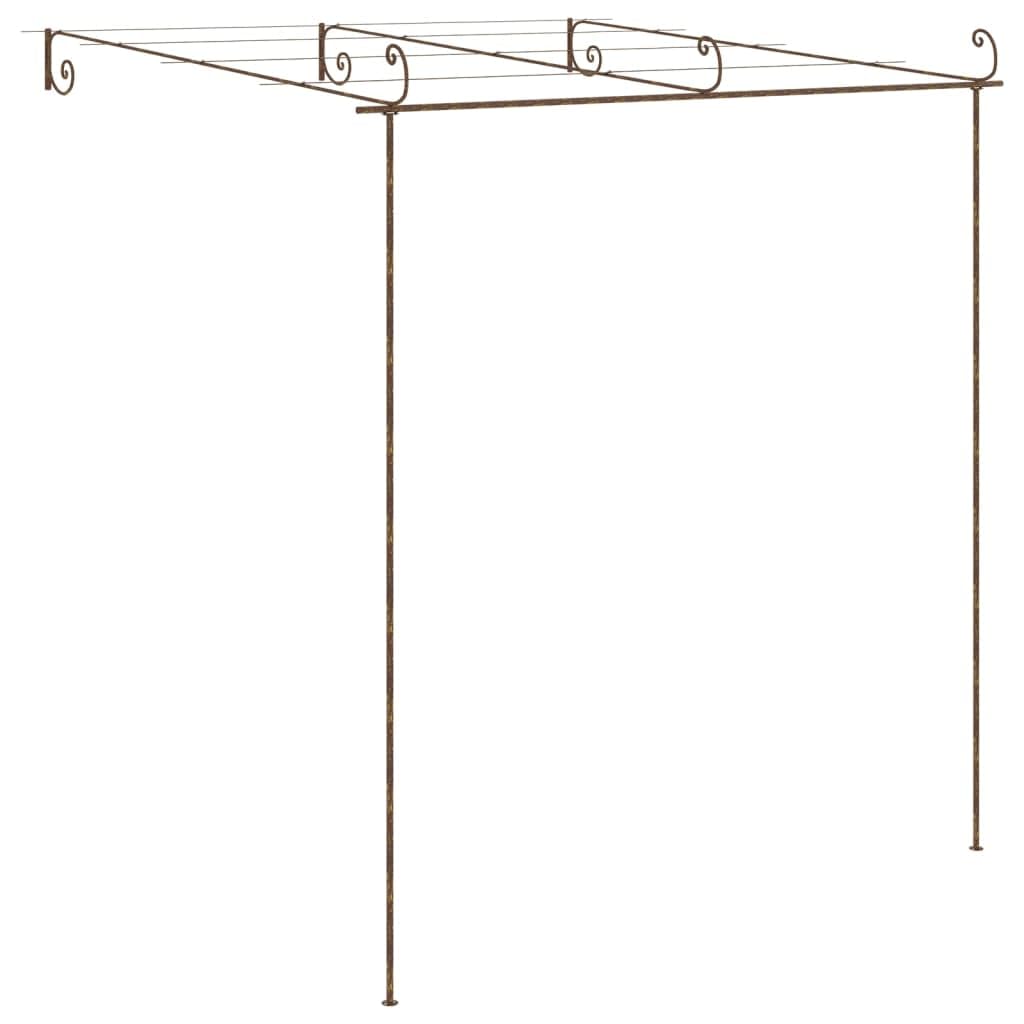 Schmiedeeisen Pergola Antik-Braun 3x3x2,5 m für Rosen, Kletterpflanzen, Efeu und Clematis im Garten, Innenhof oder auf der Terrasse