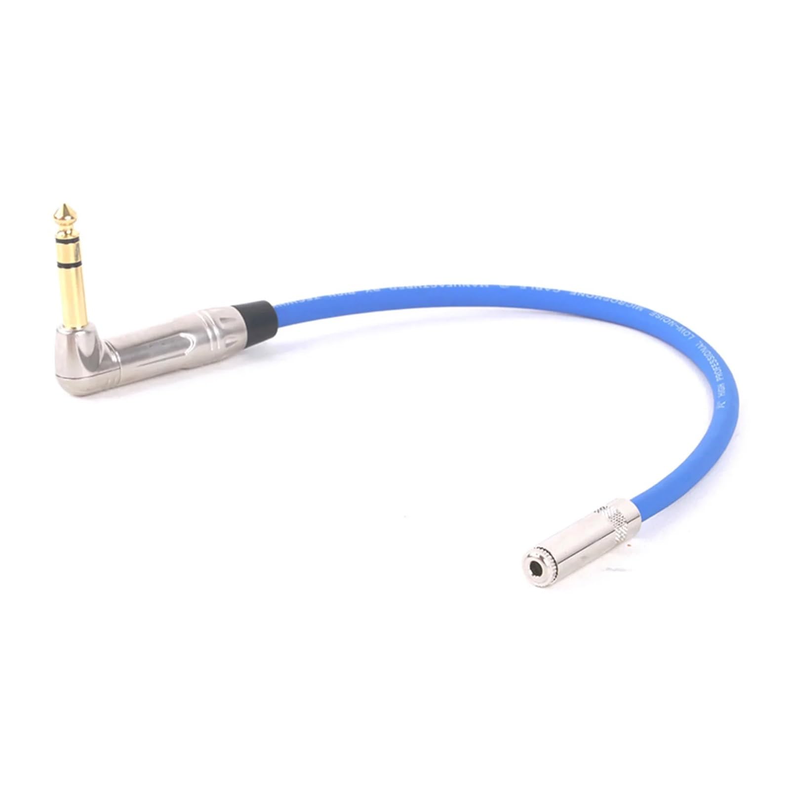 Adaptateur jack stéréo mâle à angle droit de 6,35 mm vers jack stéréo femelle de 3,5 mm, convertisseur audio, prise casque(Blue-BK,2.9M)