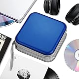 TNP CD Case Organizer, Car DVD Holder - 40 Disc Capacity, Portable Hard Shell DVD Wallet, Small Video Game Storage, Zippered CD Book Holder (Blue) - Image 6