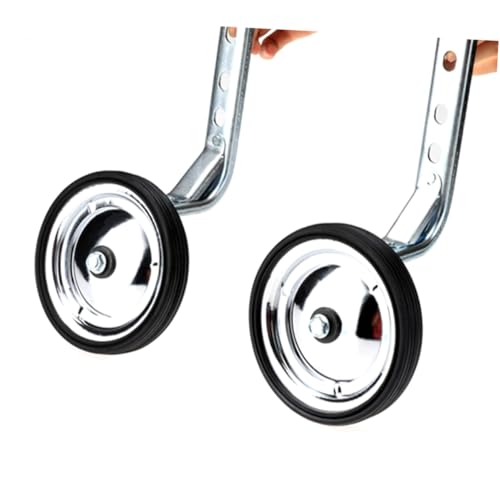 Ruedas de Entrenamiento Ajustables para Bicicleta Healifty, Estabilizadores de Acero y Caucho Resistente para Bicicletas S, Fácil Montaje, Color Negro y Plata miniatura 3