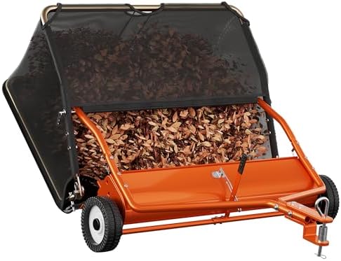 Pull Behind Sweeper for Lawn Mower: What You Didn't Know Before Buying 7 48" Lawn Sweeper Tow Behind - Pull Behind Grass Sweeper with 25.16 cu. ft Large Hopper, Heavy Duty Leaf & Grass Collector, Adjustable Brush Height Lever and Dumping Rope, Lawn and Yard Cleanup Tool