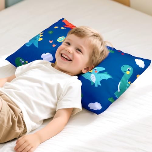Image of Cloele Kids Toddler Pillowcase,Colorful Dinosaur,13x18in | Fits Pillows Sized 12x16 or 13x18in,Envelope Travel Pillowcase, 1 Pack, Soft Children's Bedding,For Boys and Girls