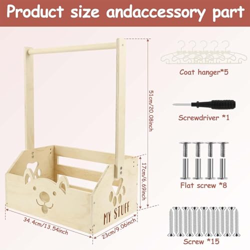 Estantería organizadora de madera de 51 cm con función multiusos para baño y dormitorio 3