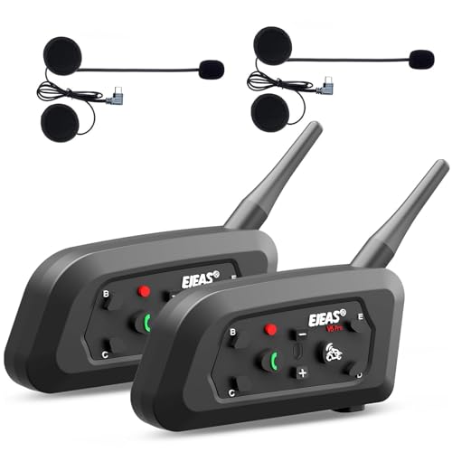 EJEAS V6 Pro+ Motorcycle Helmet Bluetooth 5.1 Intercom Headset V6 Pro Upgraded Version Equipped with Type-C Interface(2 Pack)