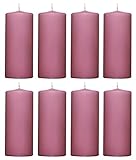 Contenido del envío: 8 velas lisas para pilar, rosa/rosa, también ideal como regalo, ya sea para Navidad, Pascua o cumpleaños