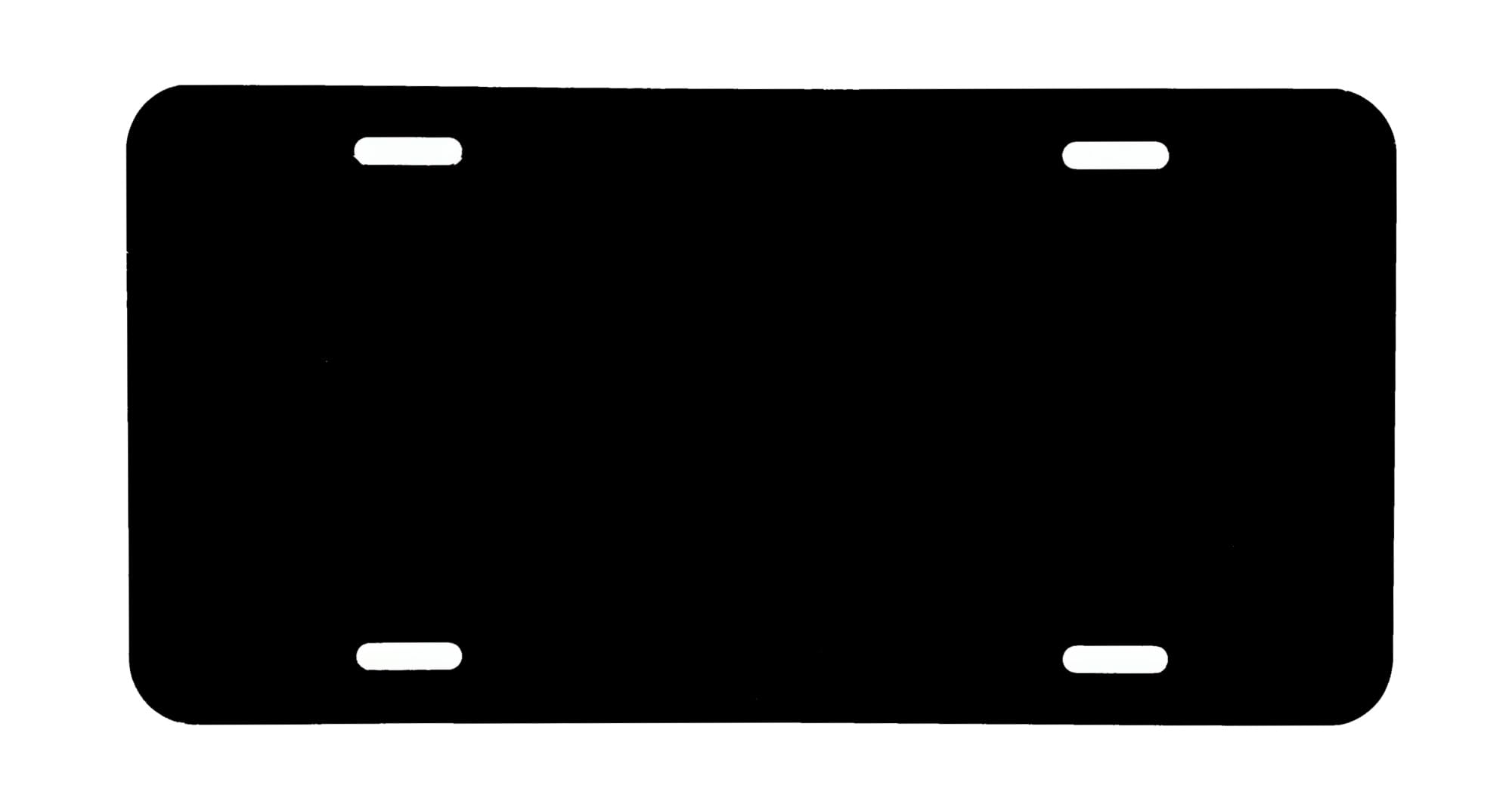 DMSE Black Blank Metal Aluminium Automotive License Plate Plates Tag for Custom Design Work - 0.025 Thickness/0.5mm - US/Canada Size 12x6 (Black)