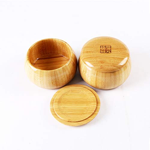 SongYun Bamboo 2.0 cm Reversible 19x19 / 13x13 Go Game Set Board with Single Convex Fine Ceramic Stones and Bamboo Bowls Classic Strategy Board Game (Go/Baduk/Weiqi)