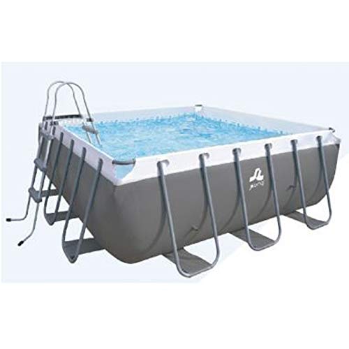 Jilong JL-17752FR ilong JL-17752FR-Piscina fuori terra, tubo flessibile e di qualità, filtro a cartuccia, 300 x 300 cm, grigio