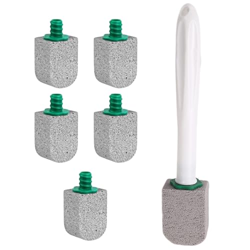 Cepillo de inodoro – Limpieza de piedra pómez – Piedra de limpieza de piedra pómez | Juego de removedor de manchas resistente con mango ergonómico, cabezal de piedra pómez reemplazable, agarre