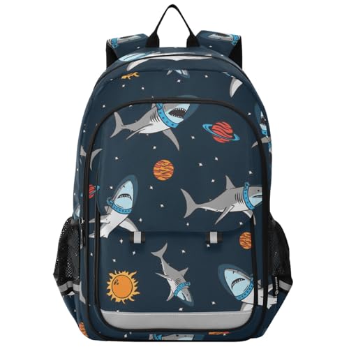 Sac à dos pour ordinateur portable enfants requin espace A338