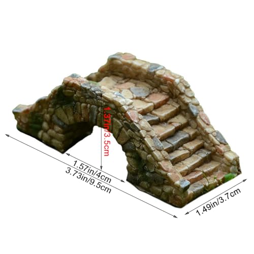 image for MonLiya Garden Decoration Resin Craft Mini Bridge Outdoors Artificial 