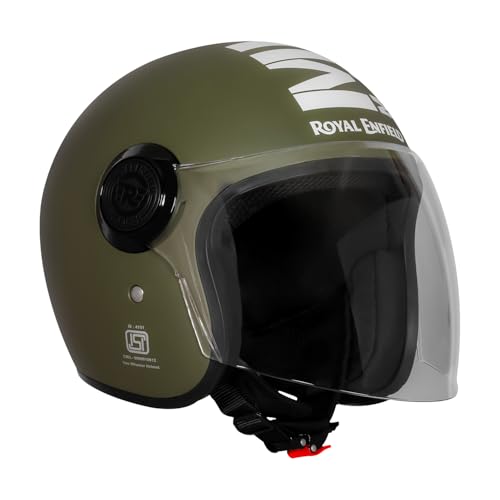 Image of Royal Enfield Copter of Solid ID ABS MT BG XL62 Helmet | Certification: ISI & DOT | Type: Open Face | Material: ABS