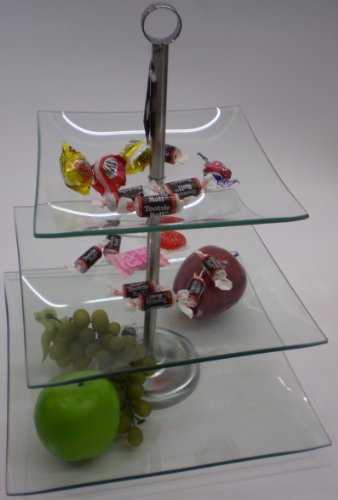 Square 3 Layer Glass Cake/Dessert Stand Party Display