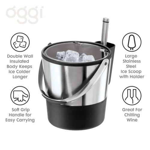Oggi Double Wall Ice Bucket with Flip Lid and Stainless Ice Scoop, 4 Quart / 3.8 L by Oggi - Image 4