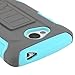 LG Tribute Case, CellJoy [Robot Armor] (Gray / Turquoise Teal) LG LS660 Optimus F60 TranspyreShockProof [HEAVY DUTY] Drop Protection Kickstand Hybrid Cover [Swivel Belt Clip Holster Combo]