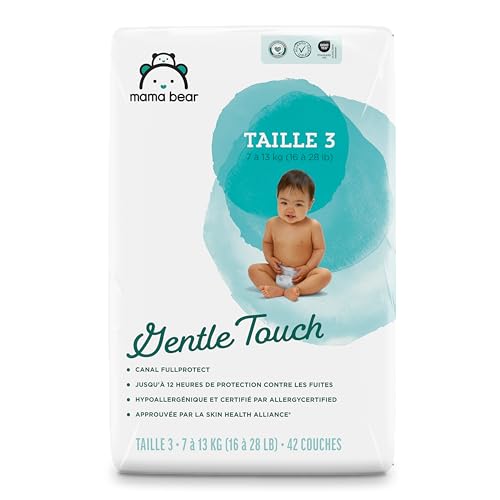 Amazon Brand - Mama Bear Gentle Touch Baby Diapers, Size 3, 42 Count, Wetness Indicator, Stretchy Waistband, Skin Health Alliance Approved - image 8