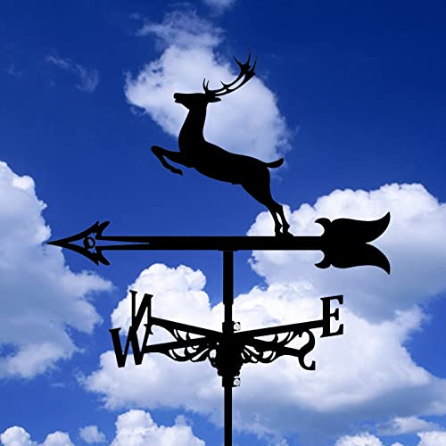 Ydhnb Metal Weathervane Garden Donkey Horse Deer Weather Vane Outdoor Roof Garden Mount Yard Decor Weather Vane, Yard Indicating Wind Direction,Deer #TOP1