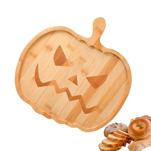 Genérico Bandeja de Servicio Halloween - Tabla De Comida Calabaza Ataúd De Madera - Plato de Mesa Halloween para Queso Fiambres Fruta Fiestas Bodas
