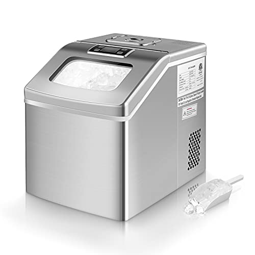 Ice Maker Machine Countertop 40lbs/24H, Auto Self-Cleaning, 24 Clear Square Ice Cubes Ready in 15 Minutes, Portable Compact Ice Maker with Scoop& Storage Basket, Perfect for Home Kitchen Bar Office Ice Maker Machine Countertop 40lbs/24H, Auto Self-Cleaning, 24 Clear Square Ice Cubes Ready in 15 Minutes, Portable Compact Ice Maker with Scoop& Storage Basket, Perfect for Home Kitchen Bar Office