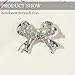 Kprusoian Elegant Crystal Bow Brooch Pin for Women,Vinage Sparkly Rhinestones Brooches Pins Beautiful Lapel Pins Dress Suit Shirt Ceremony Clothes Accessories Jewelry (Silver Crystal Bow Brooch)