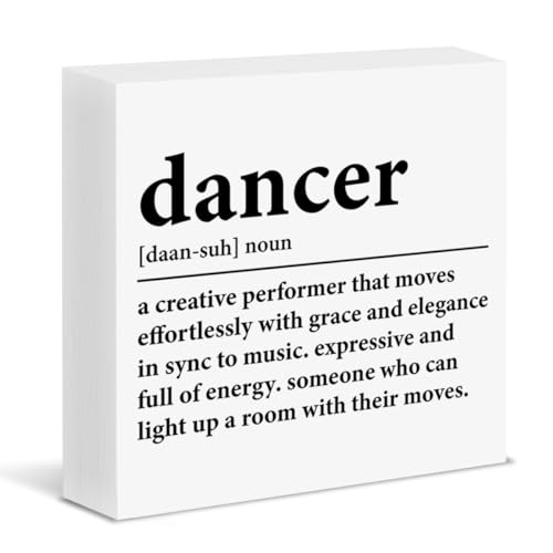 Dancer Gifts, Gifts for Dance Teacher Dancers Definition Wood Block Sign Home Desk Shelf Decor